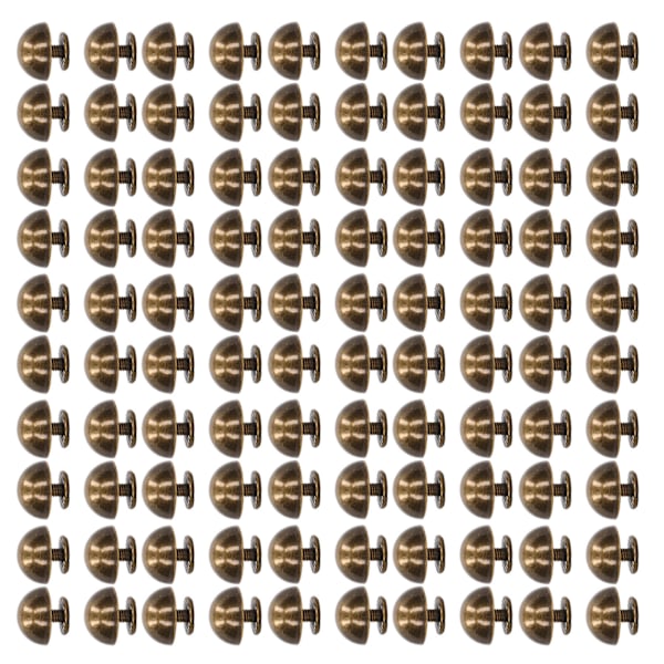 100 set svampnitar runt huvud 10 mm galvanisering halvcirkellegering Runt huvudnitar för punkkläder skor brons