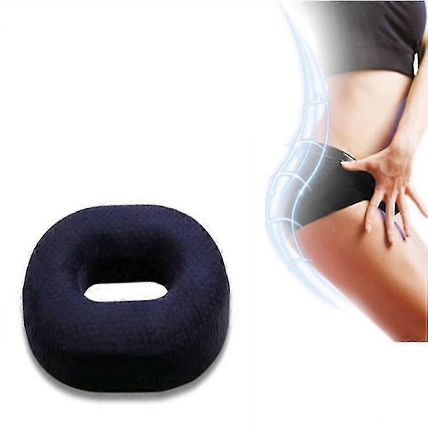 Högkvalitativ Memory Foam Ring Stol Sittdyna Kudde för Smärtlindring Blå