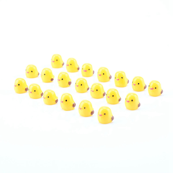 20 stk. Miniature Gule Kyllinger Mikro Have Landskab Ornamenter Dukkehus Dekorationer