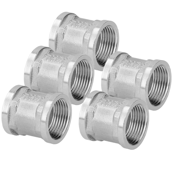 5 stk. 3/4 hun gevind x 3/4 hun gevind rustfrit stål gevindrør fittings til VVS-gas