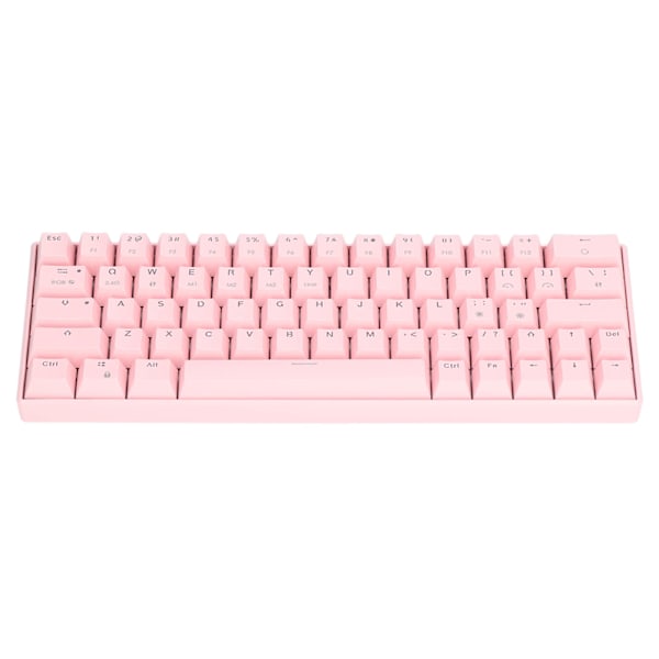3 tilstande trådløst mekanisk tastatur N Key Rollover 64 taster RGB 2.4G trådløs Type C kablet pink mekanisk tastatur brun switch