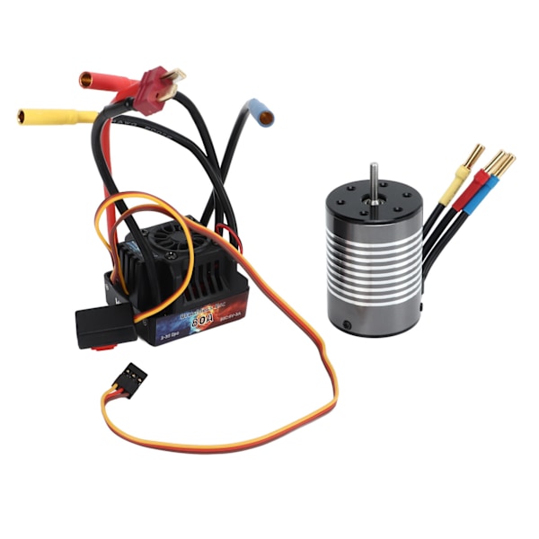 Borstlös motor 3500KV Vattentät Snabb värmeavledning Överhettningsskydd RC-motor med 80A ESC för 1/8 1/10 RC