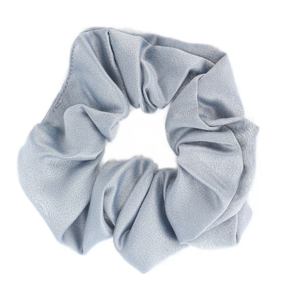 Elastiska hårscrunchies enfärgade mjuka tyghårband scrunchies håraccessoarer för flickorSilvergrå