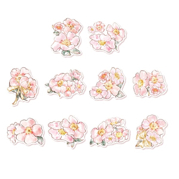 30 stk. Blomsterklistermærker Multifunktionelle Unikke Blomster Dekorative Klistermærker til Håndbog Notesbog Album Sakura