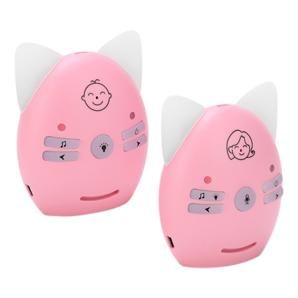Langaton audiovauvan monitori Kaksisuuntainen puhe Vauvan monitori Musiikilla Pinkki (100-240V)(AU-pistoke)