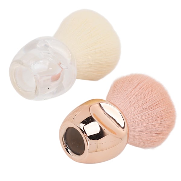 2 stk. Sminke Blush Brush Profesjonell Bærbar Elegant Myk Syntetisk Fiber Løs Pudderbørste for Kvinner