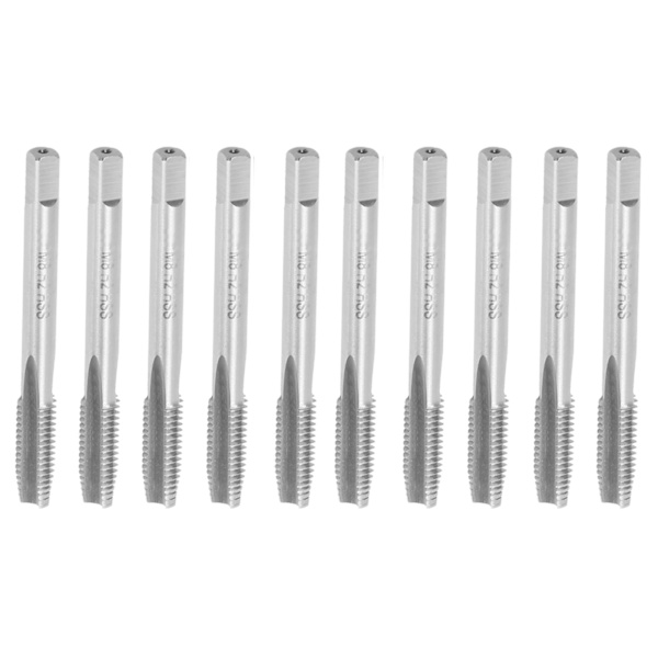 10 kpl High Speed ​​Steel Kierrehana Suora huilu kierretappisarja Set M8 x 1,25mm