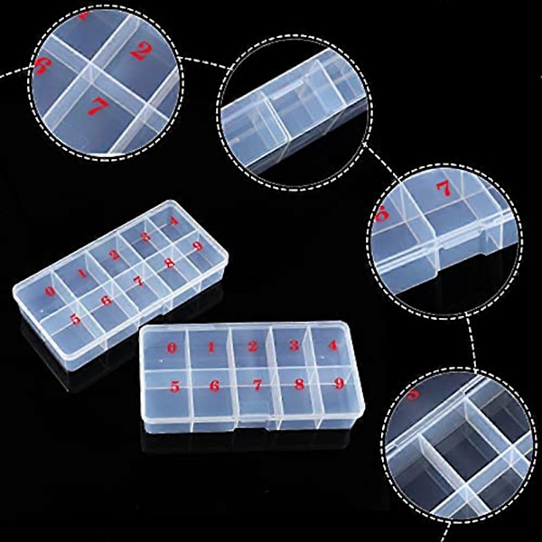 Nagellåda Tomma Nagelspetsar Organizer Förvaring Fingernagel Förvaringsfodral