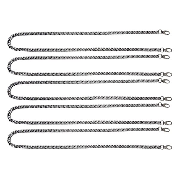 5 Pcs 1m Aluminum Curb Chain Elegant Rust Resistant Metal Curb Chains for Necklaces Jewelry Making DIY Crafts Silver Black