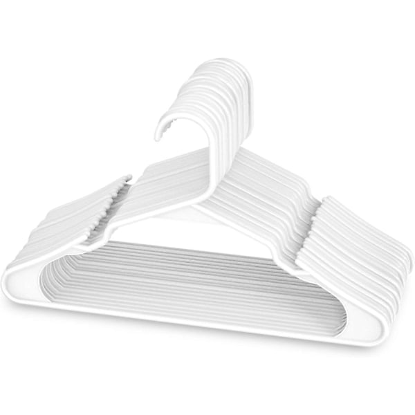 Plastik Bøjler med Hak Ideelle til Hverdagsbrug, (Hvid, 20 Stk)