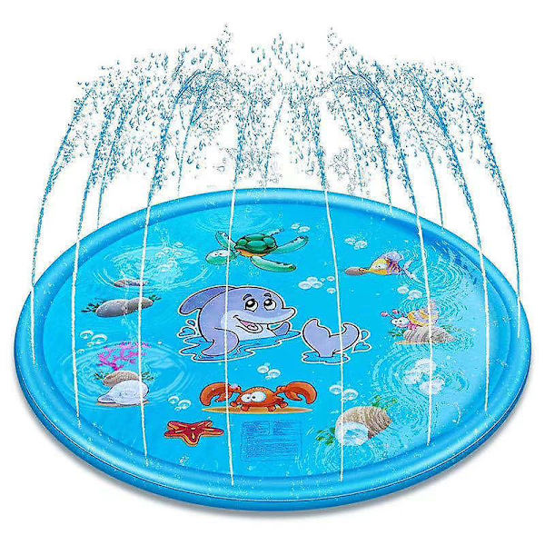 Kids Water Jet Splash Mat för utomhuslek i trädgårdar och gräsmattor - 100 cm