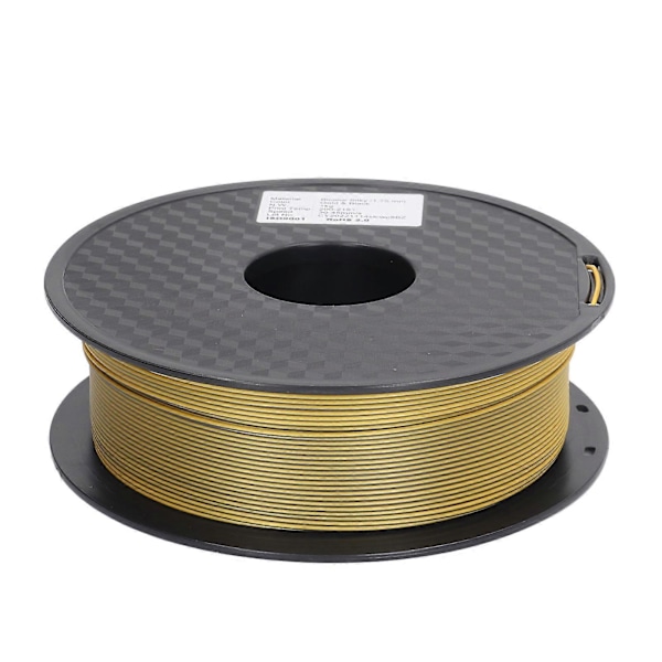 Silke PLA Filament 1.75mm Dobbelt Farve Tilstopningsfri Dikromatisk Spole Skinnende 3D Printer Forbrugsvare Guld og Sort