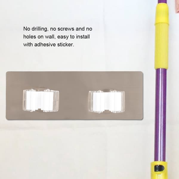Kvastfäste Väggmonterad Organizer Mopp- och Kvastförvaringsverktygsställ 2-pack Vit