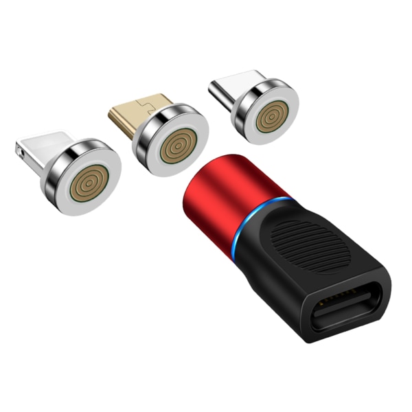 USB Typ C magnetisk adapter 360° roterande magnetisk telefonkabeladapterkontakt