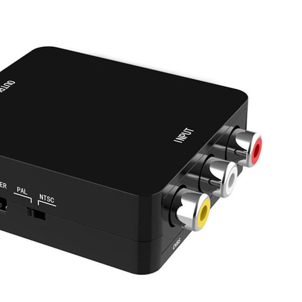 AV til HD Multimedia Interface Konverter HD 1080P Plug and Play Stabil RCA til HD Multimedia Interface Adapter Sort