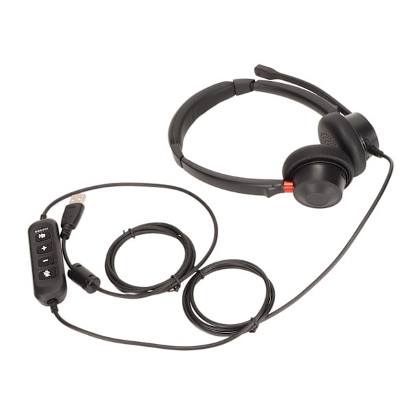 Kontorsheadset Dubbla Öron ENC Aktiv Brusreducering Volymjusterbar Mute-kontroll USB-kontakt Telefonheadset