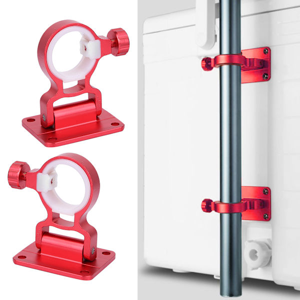 2 stk aluminiumslegering fiskeboks paraplystativ holder brakett tilbehør (rød)