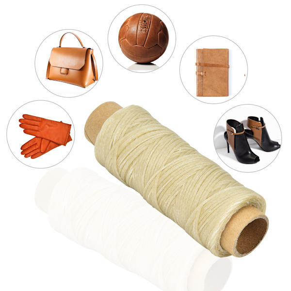 50 meter/rulle 150D/16 läderhantverk Platt sytråd Handsömmar vaxad tråd (beige)