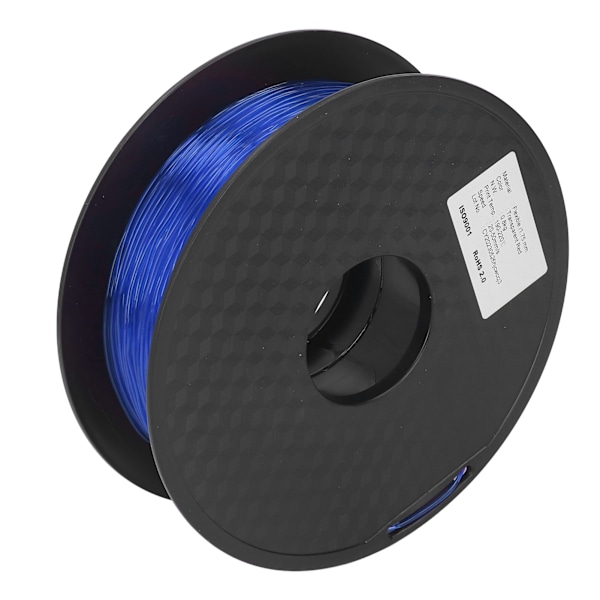 TPU Filament 1,75 mm 1 kg Bundle Clog Free Fleksibel til FDM 3D-printer Forbrugsvarer Klar Blå