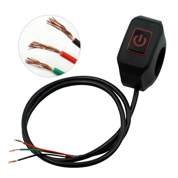 LED Momentary Motorcycle Handlebar Switch for 22mm Electric Cars Red