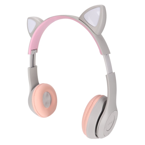 Cat Ear Bluetooth -headset Brusreducerande Infällbar trådlös anslutningskort LED-färgljus Barnhörlurar