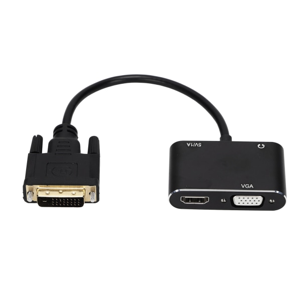 2 i 1 Splitter DVI till VGA High Definition Multimedia Interface Adapter Högupplöst stabil datortillbehör