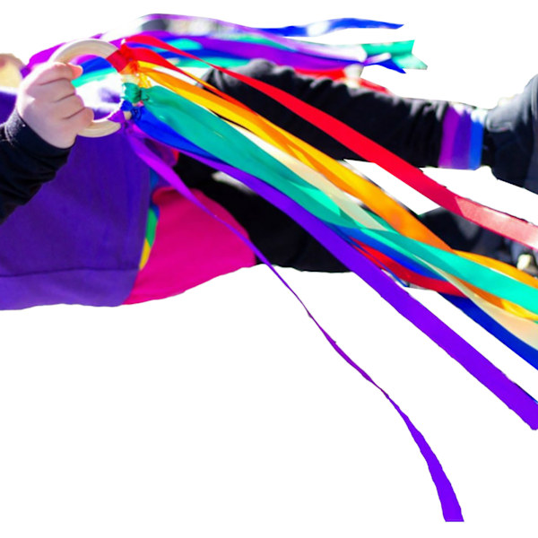 Handband Kite Träring Ljusa Färger Pedagogisk Sensorisk Leksak Band Streamer Kite för Lekrum Dans Typ 1 (Ingen Klocka)