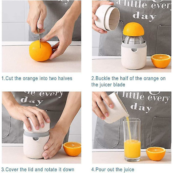 Håndholdt citruspresser med skridsikkert design og si