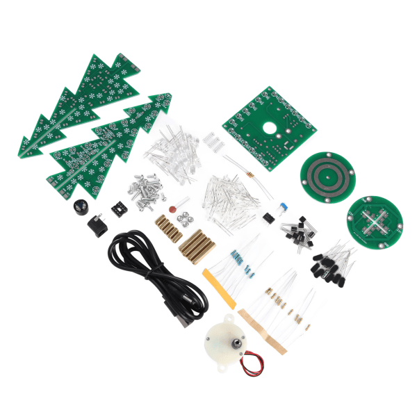 Elektronisk juletre fargerik LED automatisk roterende musikk tre montering sett DIY undervisningssett