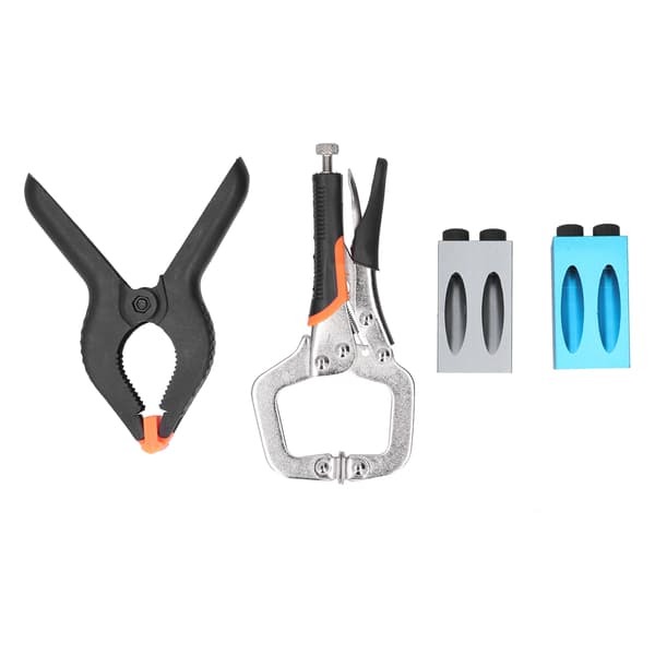 15° Skråhulslokator sæt Aluminiumlegering Træbearbejdningsboreguide Jig Kit Tømrer tilbehør