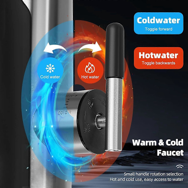 Elektrisk vattenkran i rostfritt stål, 220V 3000W LED temperaturdisplay, 360° roterbar