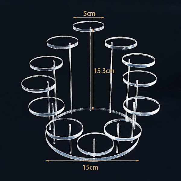 Multi-lags Cupcake Stand Akryl Tiered Serverings Rund Cupcake Tårn Til Fest E