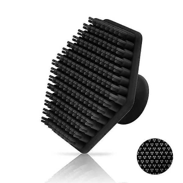 Rensebørste for ansikt for menn, Mini silikon skrubber med dyp massasje for barbering og hudrensing, Svart