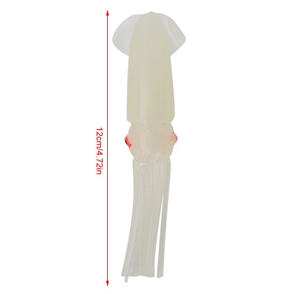 Ulkoilma PVC:stä valmistettu elävän näköinen valaiseva kalmarisyötti Suolavesi Kalastus Pehmeä Syötti Tarvike (12cm)