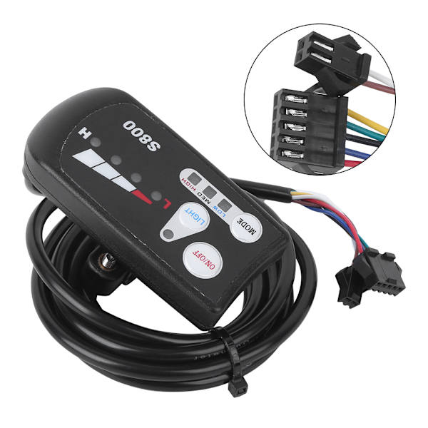 EBicycle Lithium Batteri LED Meter S800 Display Horisontal Sort/Hvid Skærm (36V )