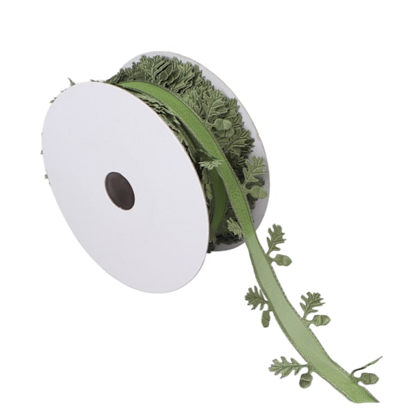 1.6In Bredd Band Presentförpackning Bladformad Solid DIY Bröllopsdekoration Band Grön
