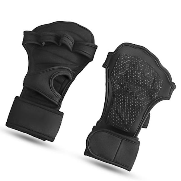 Vikter lyftning handskar polyester fiber kardborreband hög densitet halkfria träningshandskar för träning viktlyftning svart XL