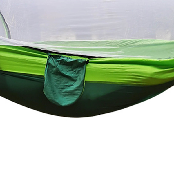 Camping hængekøje med net 210T nylon taft automatisk hurtig åbning hængekøje telt til udendørs 260x140cm/102x55in frugt grøn