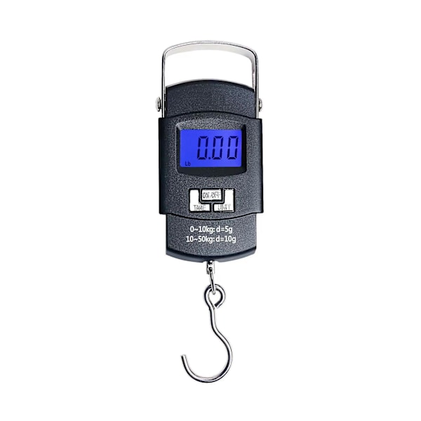 Digitaalinen riippuva matkalaukku kalastuskoukkukalastusvaaka, 110lb/50kg, musta