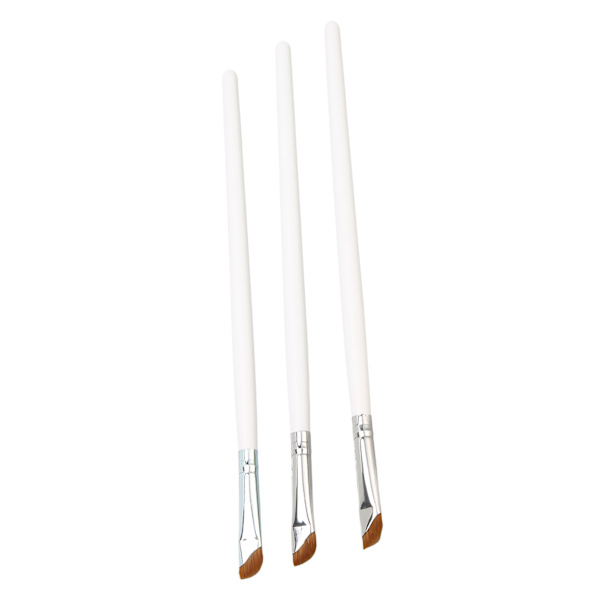 3 stk vinklet eyelinerbørste Ultratynt skrånende og komfortabelt grep Eyeliner Makeup Brush White