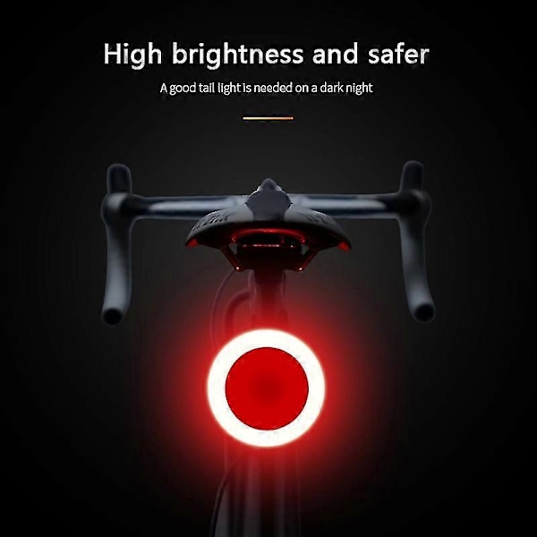 Nytt Hjärtformat LED Cykelljus USB Uppladdningsbart Cykel Bakljus Vattentätt Zekai B