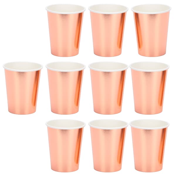 20 st pappersmuggar drickbara komposterbara muggar återvinningsbara juicekoppar för festkaffe te roséguld