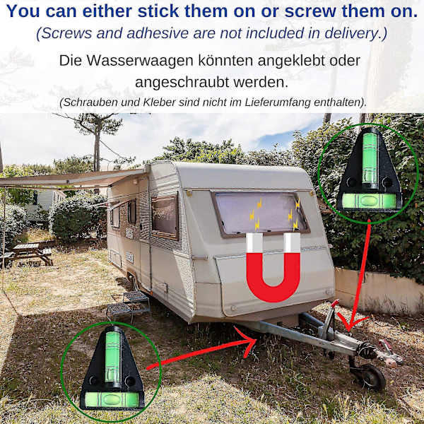 T-formad Magnetisk Vattenpass, Litet Portabelt Husbils Vattenpass Med Magnet, Pickup Truck Vattenpass, Husvagns Vattenpass Ramp, Biltillbehör för Camping, Libell_SZXM
