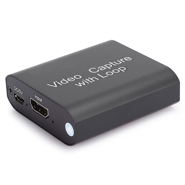 HDMI-inspelningskort med loop out USB 2.0 Collector Streaming Realtime Live Video Recording (svart)