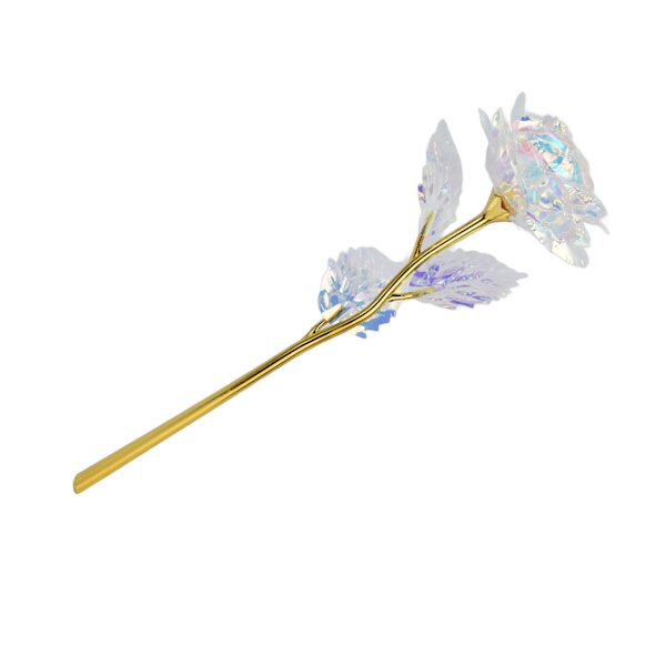 Romantisk konstgjord ros i guldfolie, färgglad ros, alla hjärtans dag, rosblomma för heminredning, bröllopspresent, dekoration