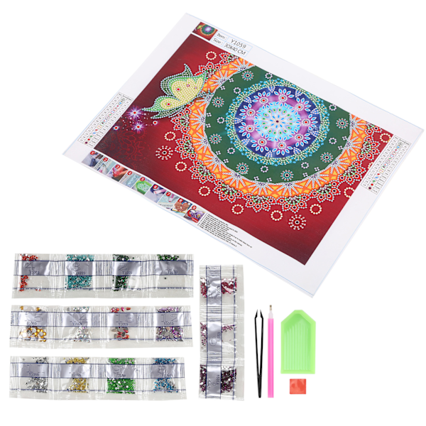 Rhinestone-målning Tredimensionell effekt Inte lätt att falla av Fade Rhinestone-målning Paket för heminredning(Y1059 )