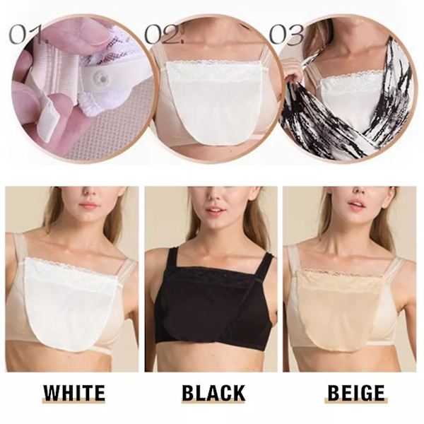 Blonder Anti-Peep Clip-on Mock Camisole BH for Kvinner Svart