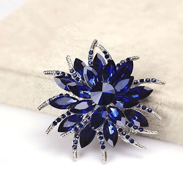 Crystal Flower Brosch - Blå