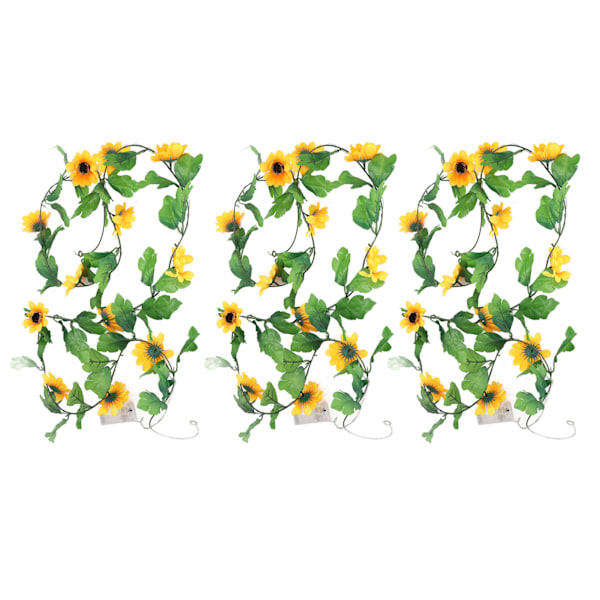 3 Stk Solsikke String Lights 7.8ft 20 LED batteri drevet Fairy Lights Bryllup Baggrund Blomster rattan dekoration