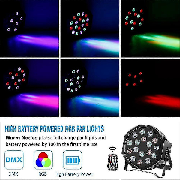 RGB LED Par Lys - 18 LED'er X 16w Scene Par Lys - JRZD